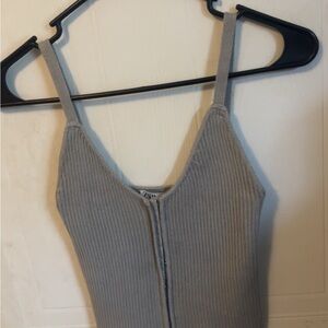 Zara Gray Ribbed Women Top size medium